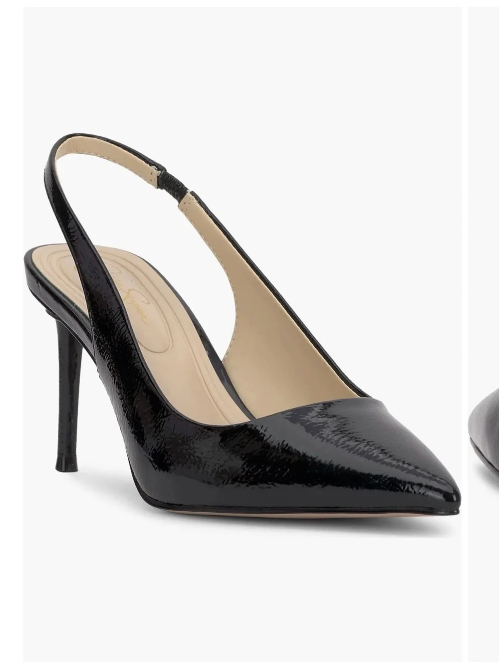 Jessica Simpson Classic Black Patent Slingback Pump Womens Size 7